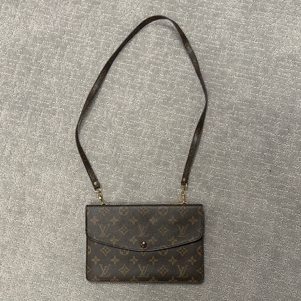 Double sided Louis Vuitton Brown and Gold Monogram Crossbody Bag